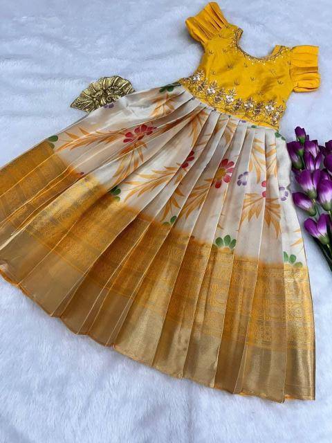 NEW LAUNCIN crape Kids gown Indian clothing manufacturers